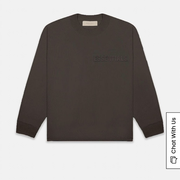 NWT Essentials Fear of God long sleeve tee. Size S. Off black. - Picture 2 of 5